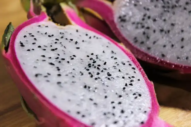 dragon Fruit with White Flesh and Black Seeds
